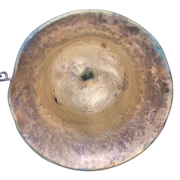 Vintage Hand-Painted Ceramic Bell With Floral Design & Figurine Handle - Picture 12 of 13